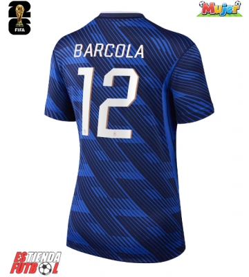 Francia Bradley Barcola #12 Primera Equipación Mujer Mundial 2026 Manga Corta